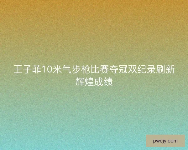 王子菲10米气步枪比赛夺冠双纪录刷新辉煌成绩