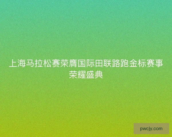 上海马拉松赛荣膺国际田联路跑金标赛事荣耀盛典